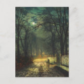 John Atkinson Grimshaw A moonlit lane 1874 Briefkaart (Voorkant)