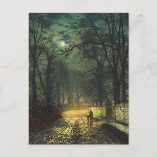 John Atkinson Grimshaw A moonlit lane 1874 Briefkaart (Voorkant)