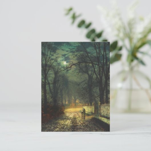 John Atkinson Grimshaw A moonlit lane 1874 Briefkaart (Staand voorkant)