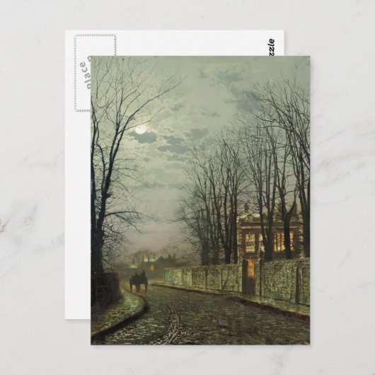 John Atkinson Grimshaw - A Wintry Moon Briefkaart (Voorkant / Achterkant)