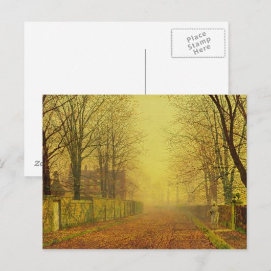 John Atkinson Grimshaw | Avond Glow, c.1884 (olie) Briefkaart (Voorkant / Achterkant)