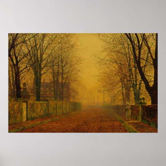 John Atkinson Grimshaw - Avondgloed Poster (Voorkant)