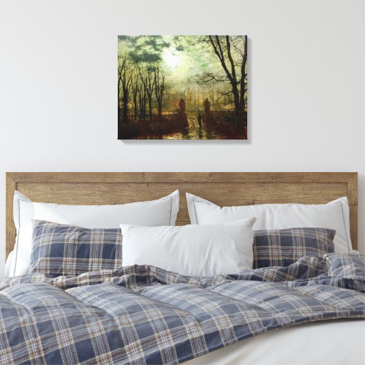 John Atkinson Grimshaw bij de parkpoort Canvas Afdruk (Insitu (Slaapkamer))