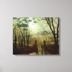 John Atkinson Grimshaw bij de parkpoort Canvas Afdruk