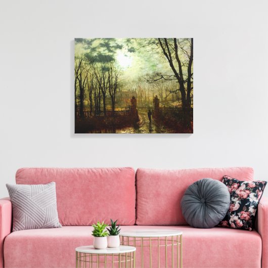 John Atkinson Grimshaw bij de parkpoort Canvas Afdruk (Insitu (Woonkamer))