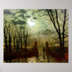 John Atkinson Grimshaw bij de parkpoort Poster