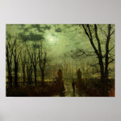 John Atkinson Grimshaw - bij de parkpoort Poster (Voorkant)