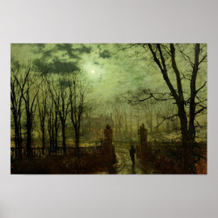John Atkinson Grimshaw - bij de parkpoort Poster