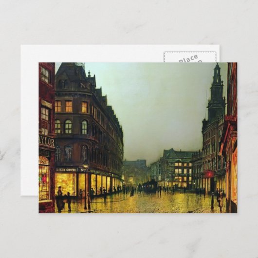 John Atkinson Grimshaw-Boar Lane, Leeds Briefkaart (Voorkant / Achterkant)