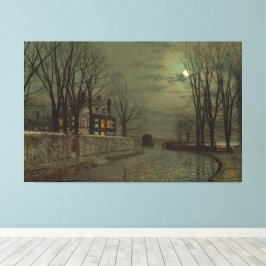 John Atkinson Grimshaw - De bocht in de weg Canvas Afdruk