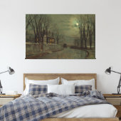 John Atkinson Grimshaw - De bocht in de weg Canvas Afdruk (Insitu (Slaapkamer))