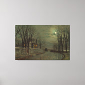 John Atkinson Grimshaw - De bocht in de weg Canvas Afdruk (Voorkant)