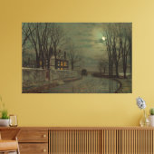 John Atkinson Grimshaw - De bocht in de weg Canvas Afdruk (Insitu (Woonkamer))