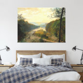 John Atkinson Grimshaw - De vallei van de Wharfe Canvas Afdruk (Insitu (Slaapkamer))