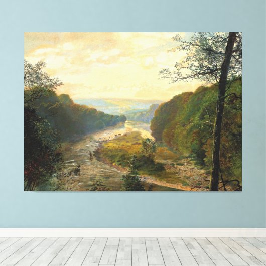 John Atkinson Grimshaw - De vallei van de Wharfe Canvas Afdruk (Insitu (Houten vloer))