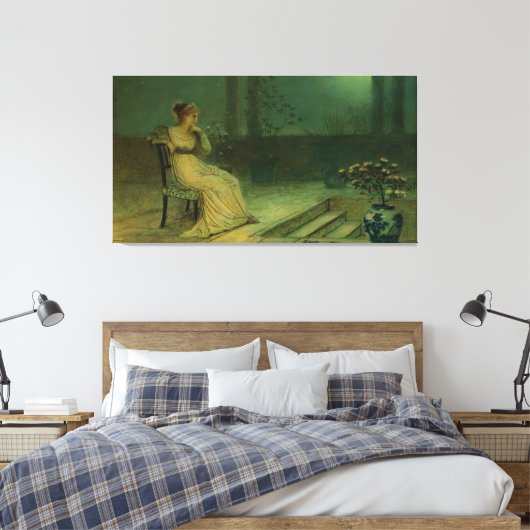 John Atkinson Grimshaw - Een klassieke zittende ma Canvas Afdruk (Insitu (Slaapkamer))