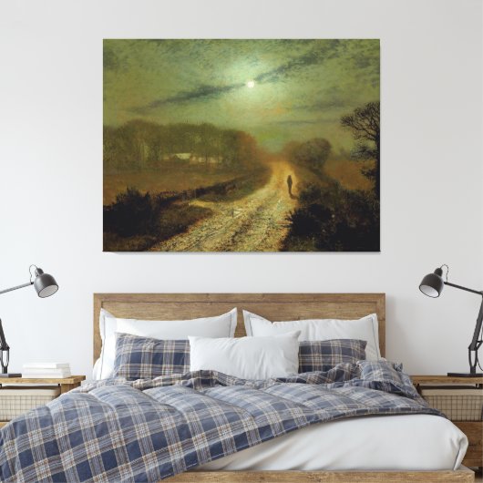 John Atkinson Grimshaw - Een maanverlicht landscha Canvas Afdruk (Insitu (Slaapkamer))