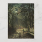 John Atkinson Grimshaw - Een moonlit rijstrook Briefkaart (Voorkant)