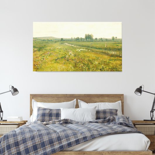John Atkinson Grimshaw - Een Uitgestrekte Weidegro Canvas Afdruk (Insitu (Slaapkamer))