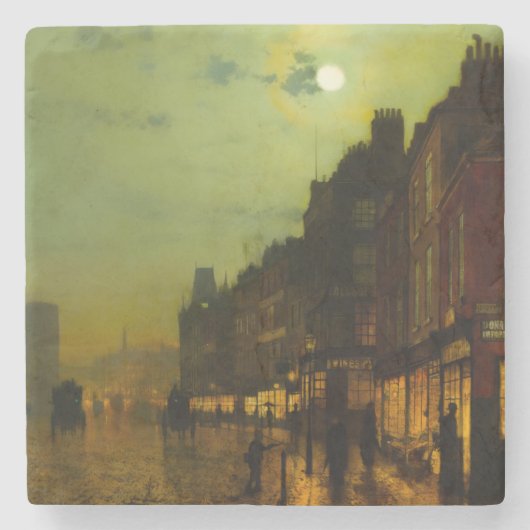 John Atkinson Grimshaw Glasgow Docks Stenen Onderzetter (Voorkant)