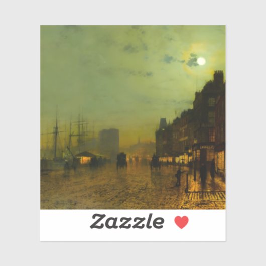 John Atkinson Grimshaw Glasgow Docks Sticker (Vel)