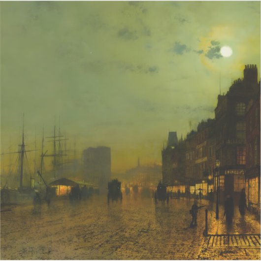 John Atkinson Grimshaw Glasgow Docks Sticker (Voorkant)