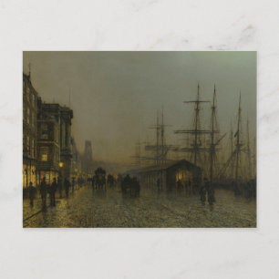 John Atkinson Grimshaw - Glasgow, zaterdagnacht Briefkaart
