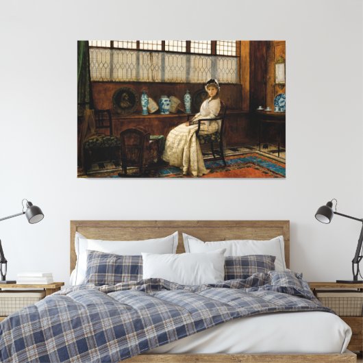 John Atkinson Grimshaw - Het wiegelied Canvas Afdruk (Insitu (Slaapkamer))