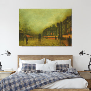 John Atkinson Grimshaw - Liverpool Docks Canvas Afdruk