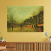 John Atkinson Grimshaw - Liverpool Docks  Canvas Afdruk (Insitu (Woonkamer))