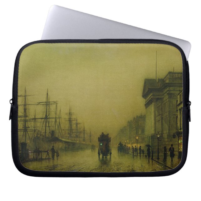 John Atkinson Grimshaw | Liverpool Docks Customs H Laptop Sleeve (Voorkant)