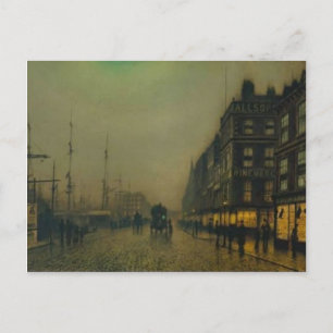 John Atkinson Grimshaw-Liverpool Quay door Moonlig Briefkaart
