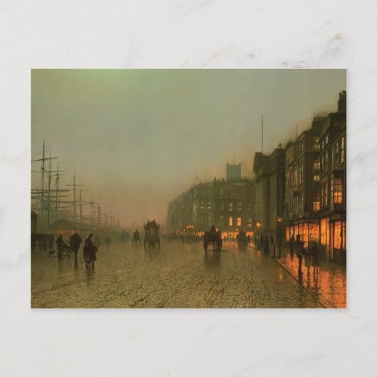 John Atkinson Grimshaw-Liverpool uit Wapping Briefkaart (Voorkant)