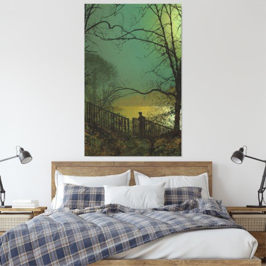 John Atkinson Grimshaw - Meer in Roundhay Park Canvas Afdruk (Insitu (Slaapkamer))