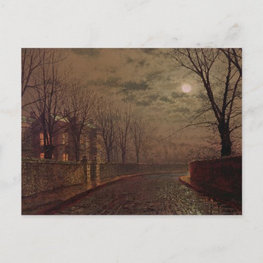 John Atkinson Grimshaw | Moonlit Street Scene, 188 Briefkaart (Voorkant)