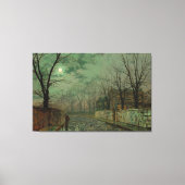 John Atkinson Grimshaw - Onder de zilveren maan Canvas Afdruk (Voorkant)
