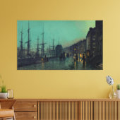 John Atkinson Grimshaw - Scheepvaart op de Clyde Canvas Afdruk (Insitu (Woonkamer))