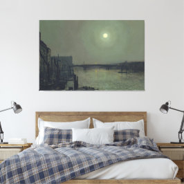 John Atkinson Grimshaw - Southwark Bridge bij maan Canvas Afdruk