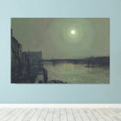 John Atkinson Grimshaw - Southwark Bridge bij maan Canvas Afdruk (Insitu (Houten vloer))