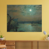 John Atkinson Grimshaw - Southwark Bridge bij maan Canvas Afdruk (Insitu (Woonkamer))