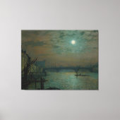 John Atkinson Grimshaw - Southwark Bridge bij maan Canvas Afdruk (Voorkant)