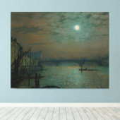John Atkinson Grimshaw - Southwark Bridge bij maan Canvas Afdruk (Insitu (Houten vloer))