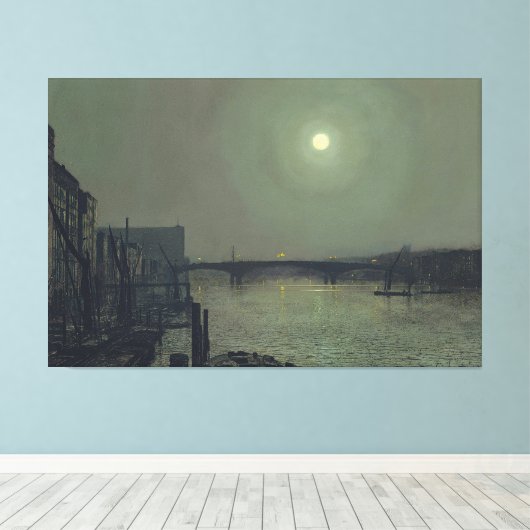John Atkinson Grimshaw - Southwark Bridge by Moon Canvas Afdruk (Insitu (Houten vloer))