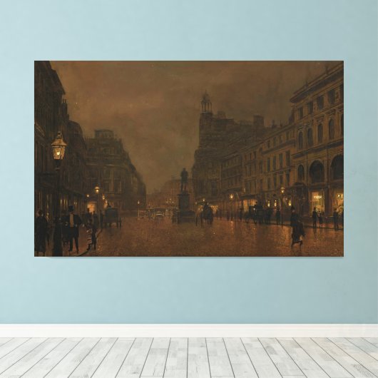 John Atkinson Grimshaw - St Anne's Square en Exch Canvas Afdruk (Insitu (Houten vloer))