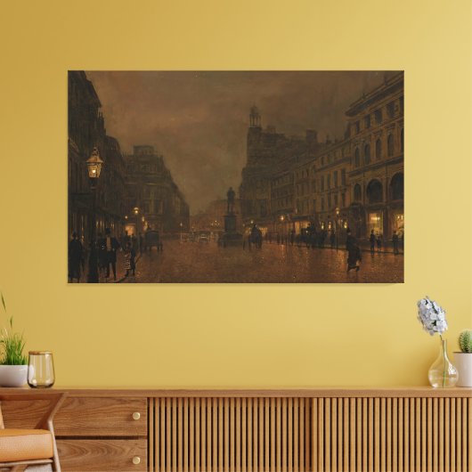 John Atkinson Grimshaw - St Anne's Square en Exch Canvas Afdruk (Insitu (Woonkamer))