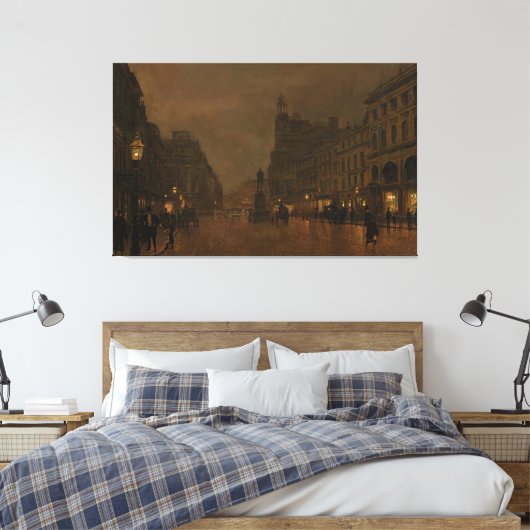John Atkinson Grimshaw - St Anne's Square en Exch Canvas Afdruk (Insitu (Slaapkamer))