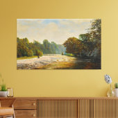 John Atkinson Grimshaw - Stepping Stones, Bolton Canvas Afdruk (Insitu (Woonkamer))