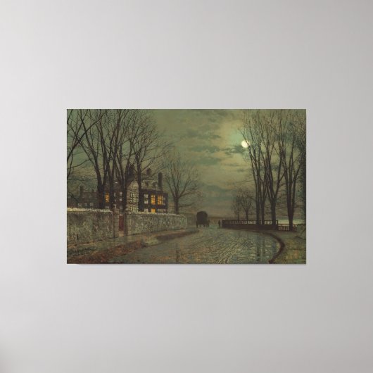 John Atkinson Grimshaw - The Turn of the Road Canvas Afdruk (Voorkant)