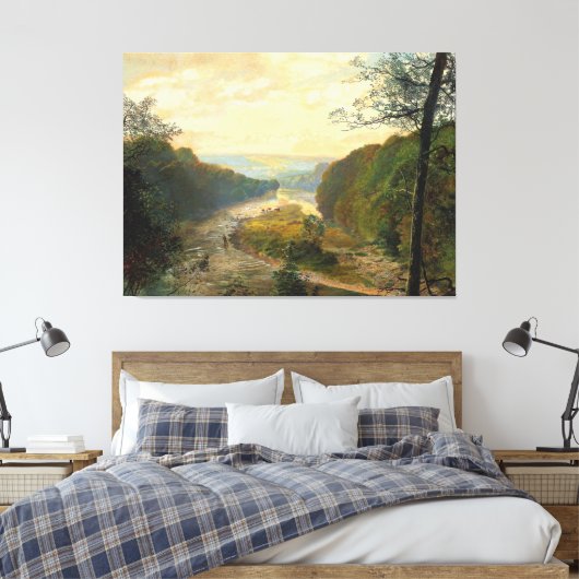 John Atkinson Grimshaw - The Wharfe valley Canvas Afdruk (Insitu (Slaapkamer))