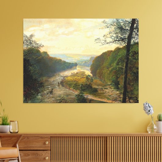 John Atkinson Grimshaw - The Wharfe valley Canvas Afdruk (Insitu (Woonkamer))